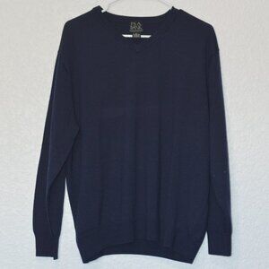 Mens Jos A Bank Navy Blue Wool Sweater Size XL (wool/acrylic)